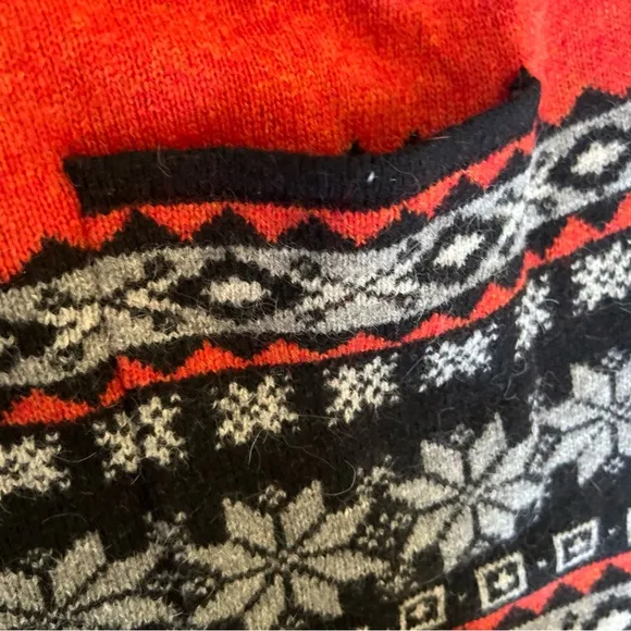 Icewear XXL Wool Angora Cardigan Sweater Orange Black Zipper Hood Iceland NWT💖