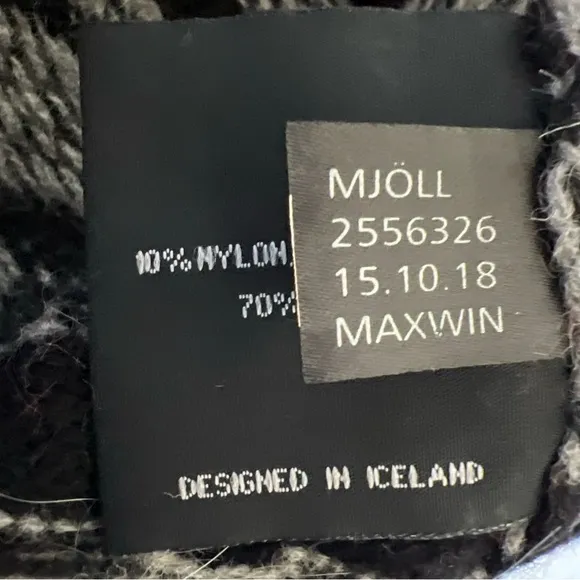Icewear XXL Wool Angora Cardigan Sweater Orange Black Zipper Hood Iceland NWT💖