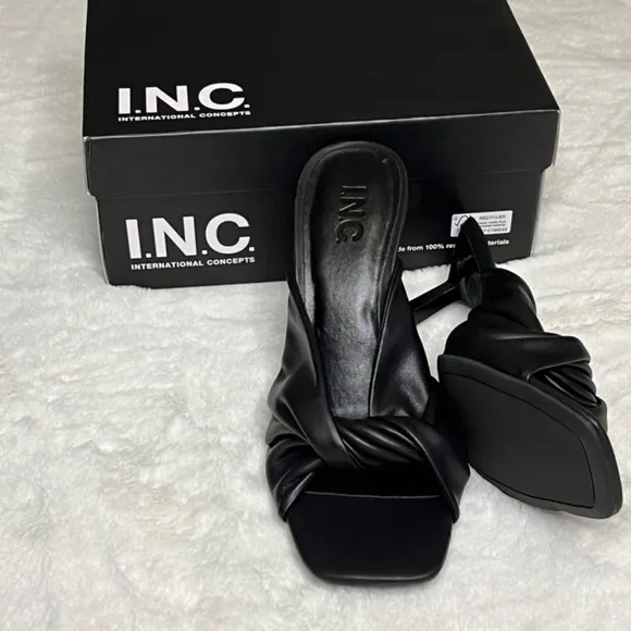 INC Birana Twisted Slide Square Toe Sandald : NEW