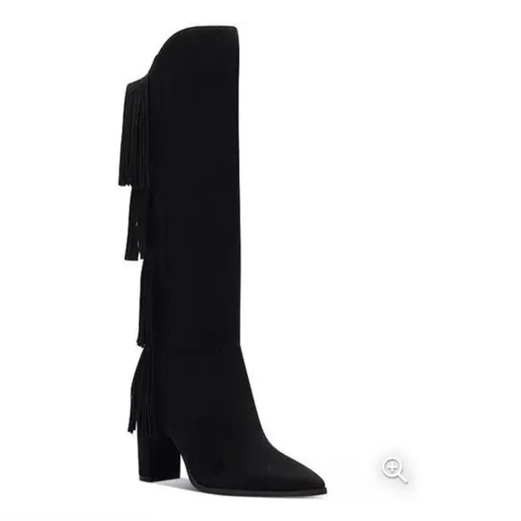 INC Women's Yomesa Fringe Suede Boots Size 8.5