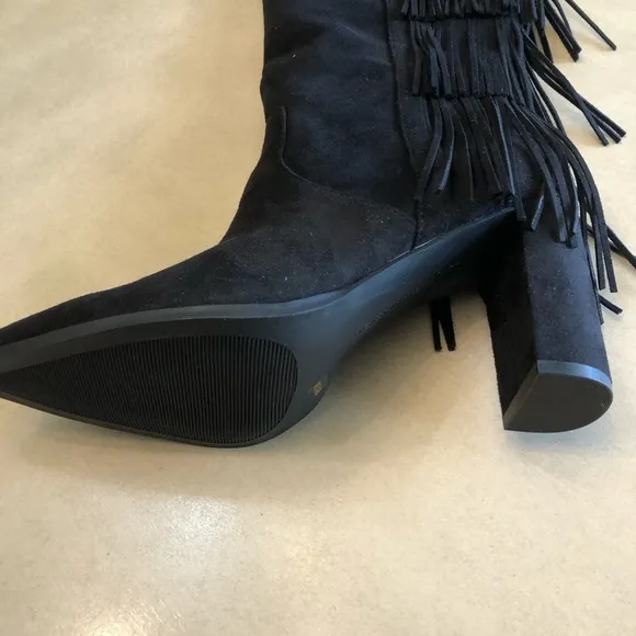 INC Women's Yomesa Fringe Suede Boots Size 8.5