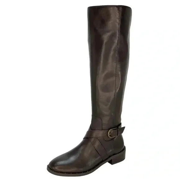 International Concepts Fadora Brown Leather Knee High Womens Boots Size 5.5M