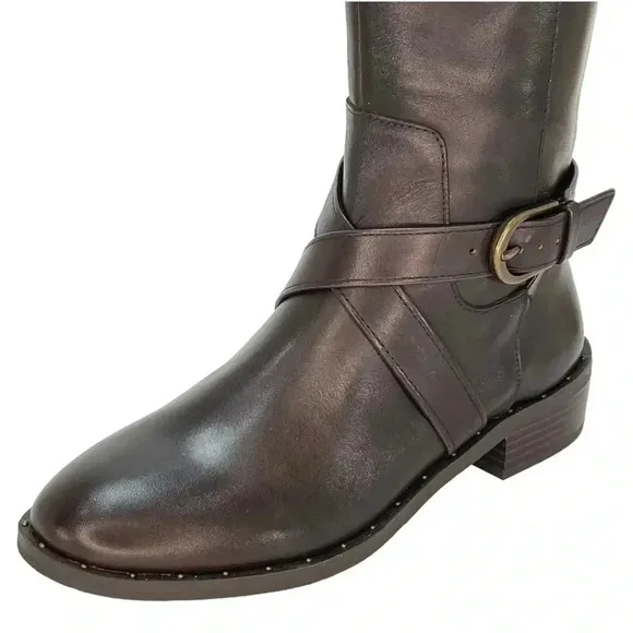 International Concepts Fadora Brown Leather Knee High Womens Boots Size 5.5M
