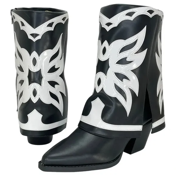 International Concepts Jadiza Western Style Over Ankle Womens Boots Size 5M