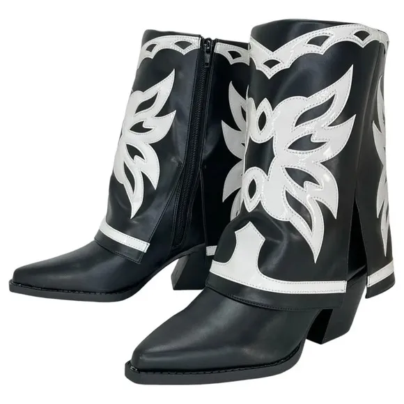 International Concepts Jadiza Western Style Over Ankle Womens Boots Size 5M