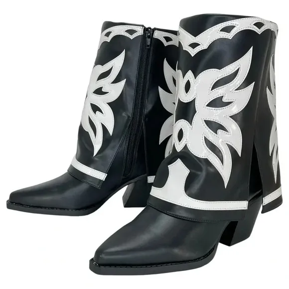 International Concepts Jadiza Western Style Over Ankle Womens Boots Size 6M