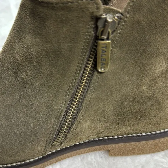 Italeau Foliana Womens Suede Waterproof Booties Taupe LavatoSize EU 41 US 10.5
