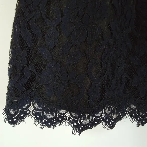 J. Crew Navy Scalloped Leavers Lace Skirt Size 0