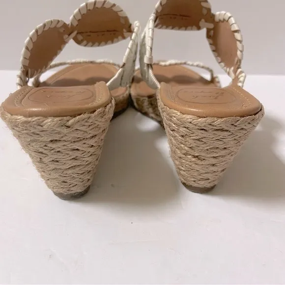 Jack Rogers Shelby White Wedge Sandals Size 7