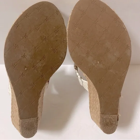 Jack Rogers Shelby White Wedge Sandals Size 7