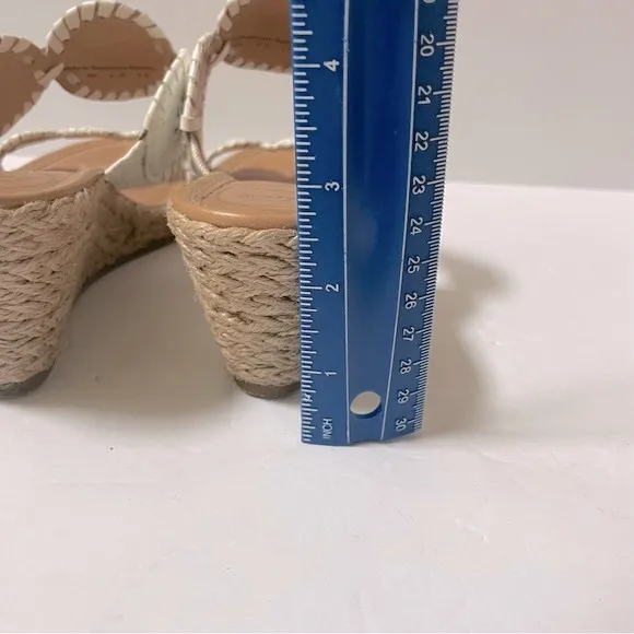 Jack Rogers Shelby White Wedge Sandals Size 7