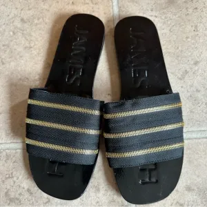 James Smith Zipper Open Toe Sandals Size 11
