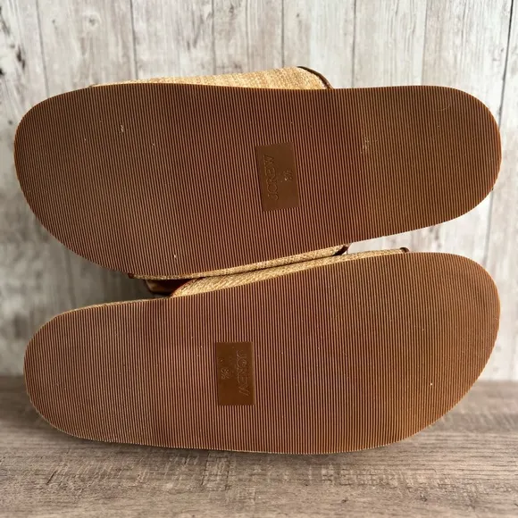J.Crew Raffia Preppy Slide Sandals Size 8.5