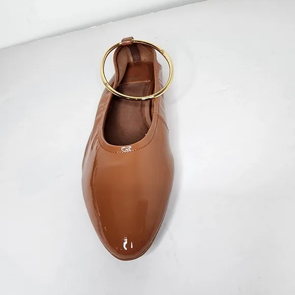 Jeffery Campbell Tippy Pattent Leather Womens Ballerina Flat In Brown Size 8