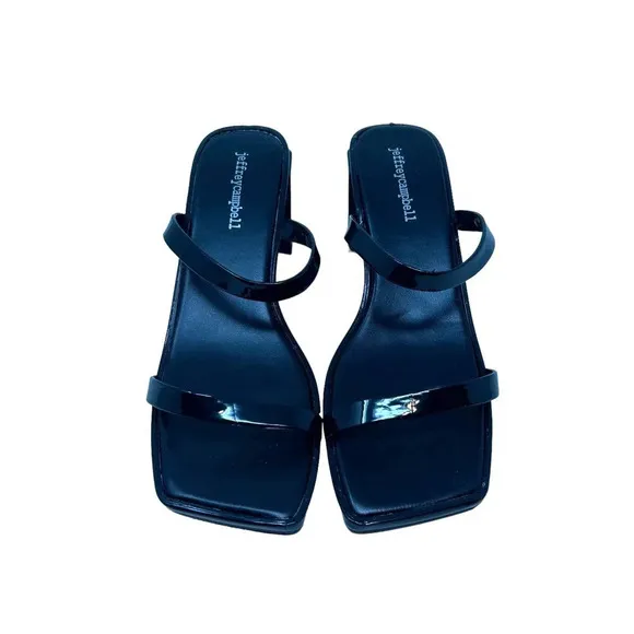 Jeffrey Campbell Jamm-3 Jelly Black Mule Slide Sandals Size 9