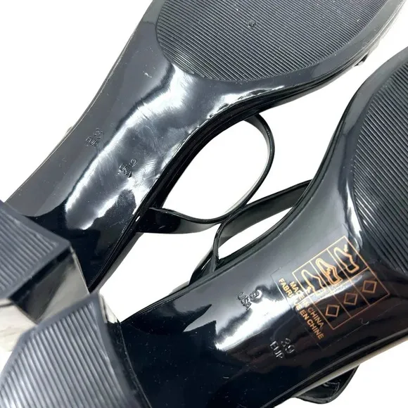 Jeffrey Campbell Jamm-3 Jelly Black Mule Slide Sandals Size 9