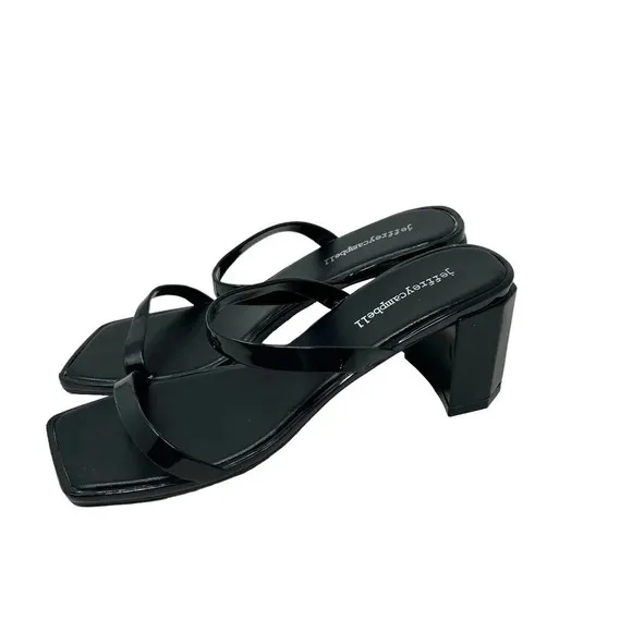 Jeffrey Campbell Jamm-3 Jelly Black Mule Slide Sandals Size 9