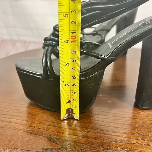 JEFFREY CAMPBELL platform braided leather sandals size 8 GuC