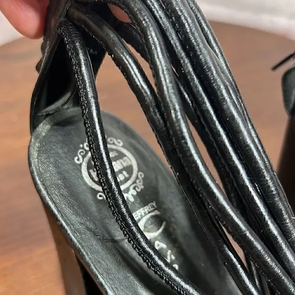JEFFREY CAMPBELL platform braided leather sandals size 8 GuC