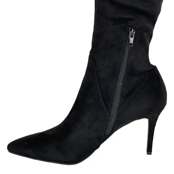Jessica Simpson Abrine Black Microsuede Fabric OTK Womens Boots Size 8.5M