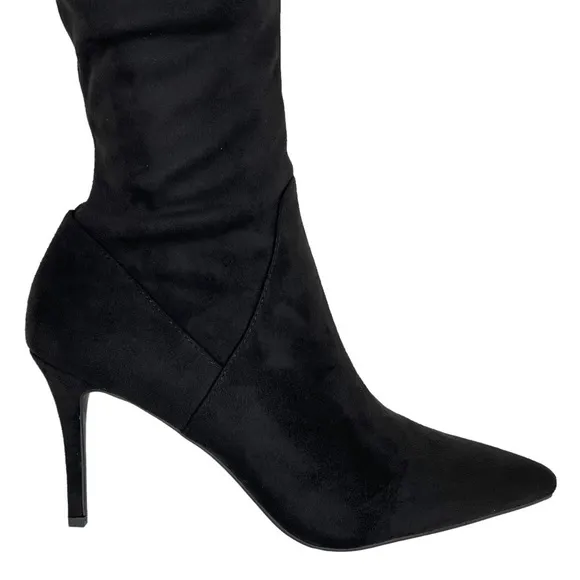 Jessica Simpson Abrine Black Microsuede Fabric OTK Womens Boots Size 8.5M