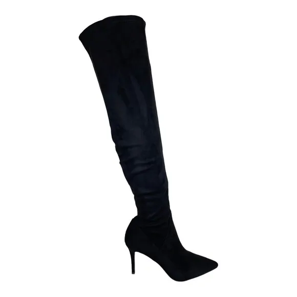 Jessica Simpson Abrine Black Microsuede Fabric OTK Womens Boots Size 8.5M