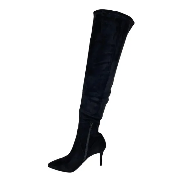 Jessica Simpson Abrine Black Microsuede Fabric OTK Womens Boots Size 8.5M