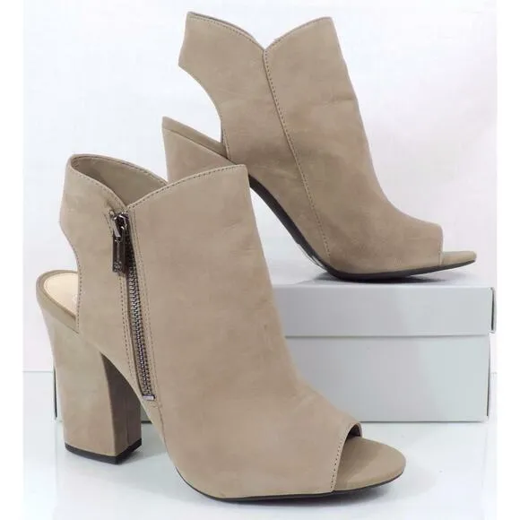 Jessica Simpson Minti Open Toe Heels Booties Sandals Taupe Size 9.5