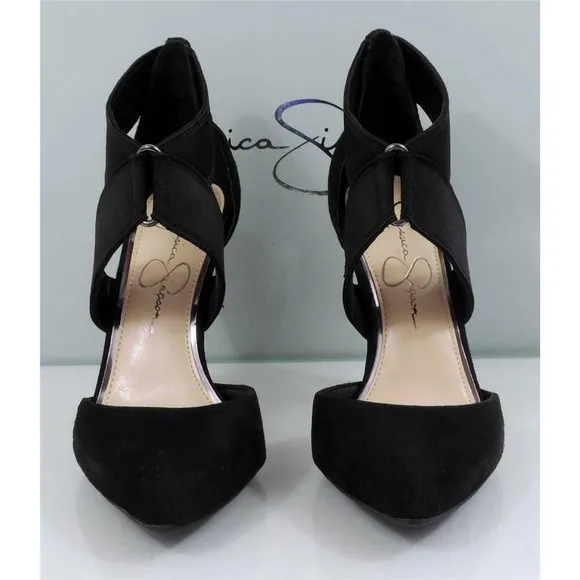 Jessica Simpson Venita Crisscross Dress Pumps Heels Black Size 10