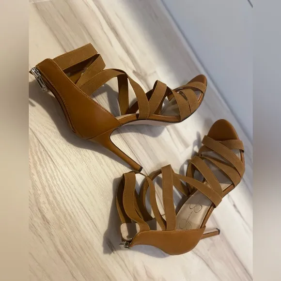 Jessica Simpson~NWOB~Criss Cross~Elastic~Strapped~Stiletto Heel~Sandals~Size 11