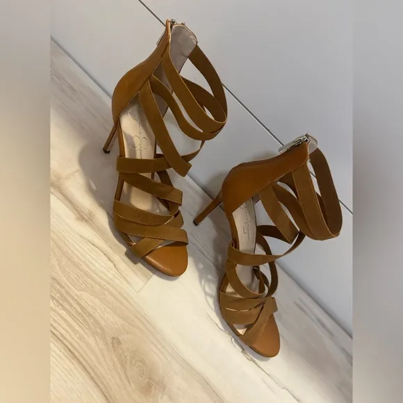 Jessica Simpson~NWOB~Criss Cross~Elastic~Strapped~Stiletto Heel~Sandals~Size 11