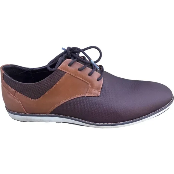 John Candor Handcrafted Two Tone Bold in Brown Leather Shoes Size 15