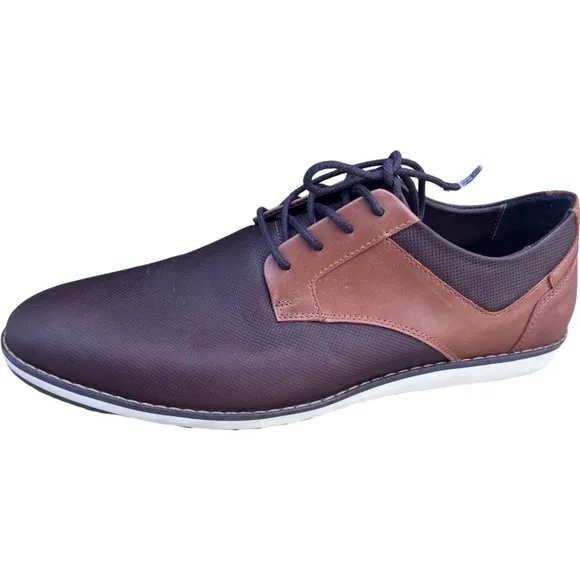 John Candor Handcrafted Two Tone Bold in Brown Leather Shoes Size 15