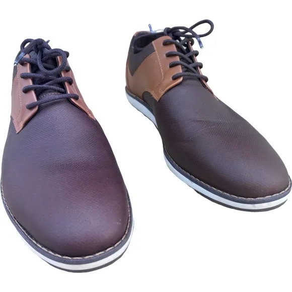 John Candor Handcrafted Two Tone Bold in Brown Leather Shoes Size 15