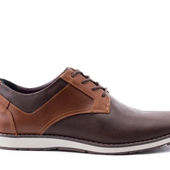 John Candor Handcrafted Two Tone Bold in Brown Leather Shoes Size 15