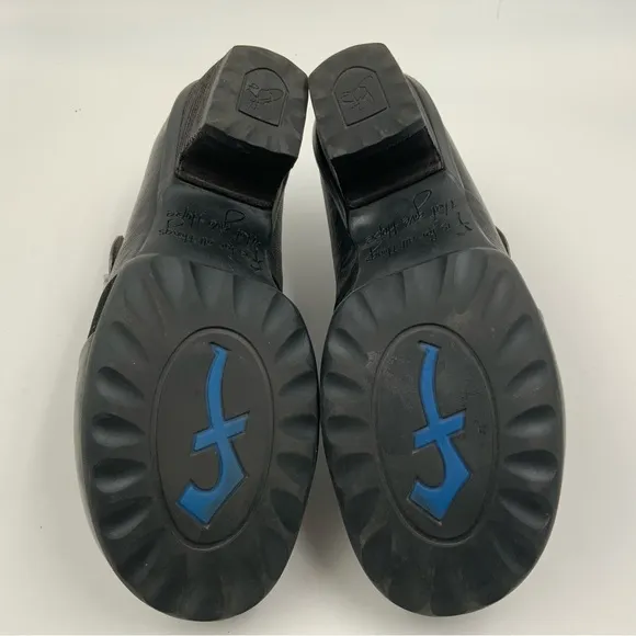 John Fluevog  Hopefuls Belief Black Leather  Buckled Shoes. Women’s Size 8.5.