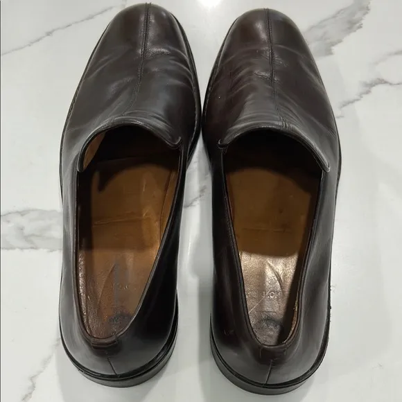 John Varvatos Brown Leather Slip On Shoes. Size 13