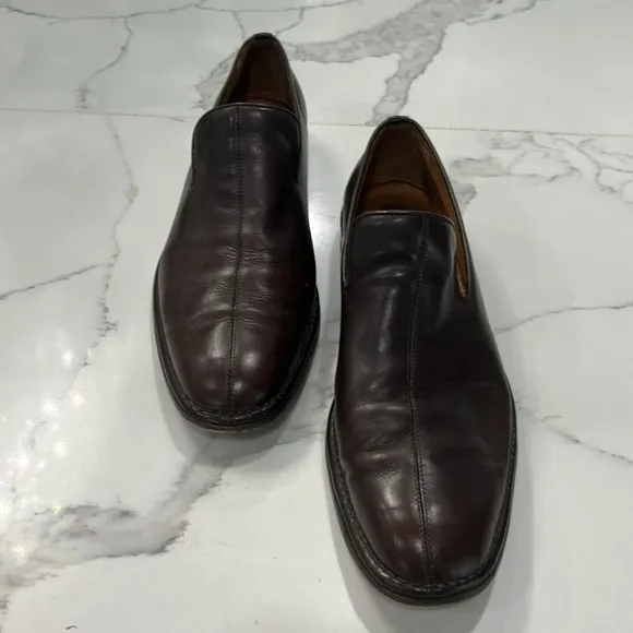 John Varvatos Brown Leather Slip On Shoes. Size 13