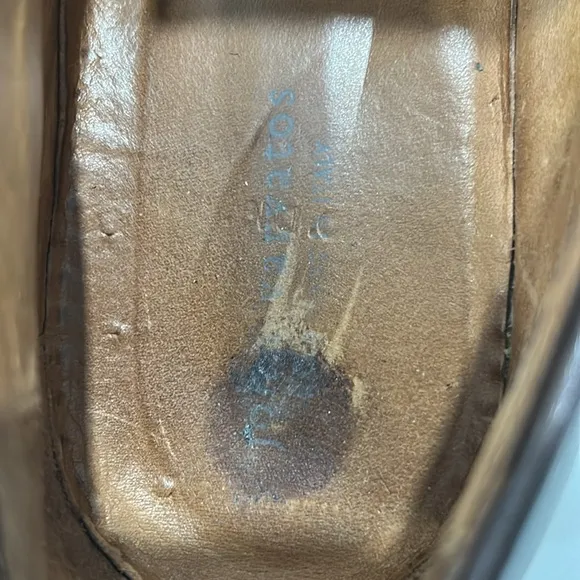 John Varvatos Brown Leather Slip On Shoes. Size 13