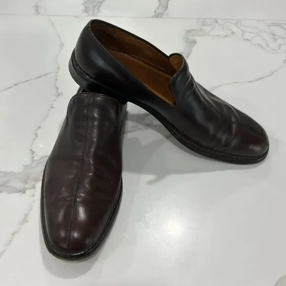 John Varvatos Brown Leather Slip On Shoes. Size 13