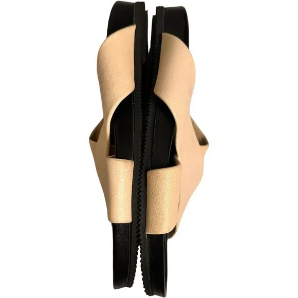 Johnny Was Blanc Chiara Slipper Sandals Beige Cream Sz 7/37EU Leather ITALY