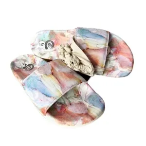 Johnny Was Calme pastel marble slip on slide sandals size 9 new