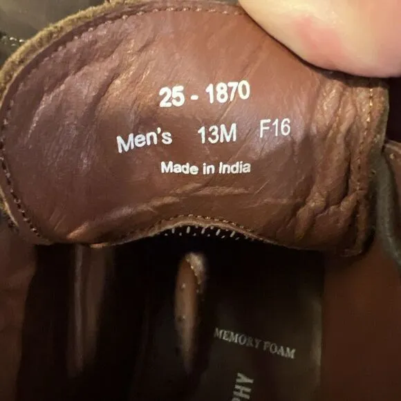 Johnston &amp; Murphy Chukka Boots Brown Leather Men's Size 13 M Sheep Skin 25-1870