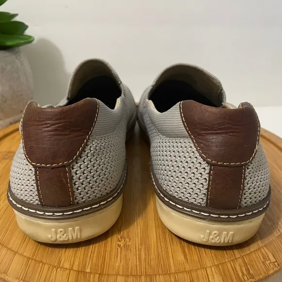 Johnston &amp; Murphy McGuffy Knit Slip On Loafers Grey Comfort Shoes Size 9.5M