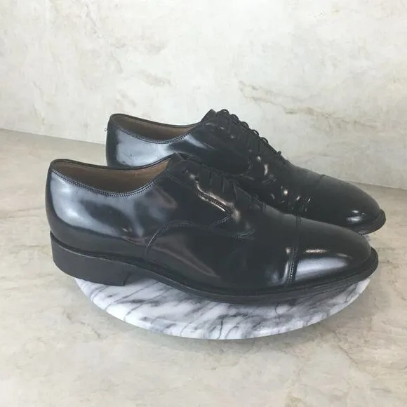 Johnston &amp; Murphy Optima Comfort Black Leather Cap Toe Lace-up Shoes Size 9