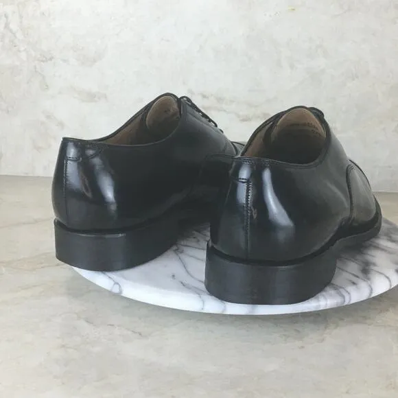 Johnston &amp; Murphy Optima Comfort Black Leather Cap Toe Lace-up Shoes Size 9