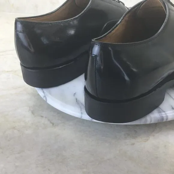 Johnston &amp; Murphy Optima Comfort Black Leather Cap Toe Lace-up Shoes Size 9