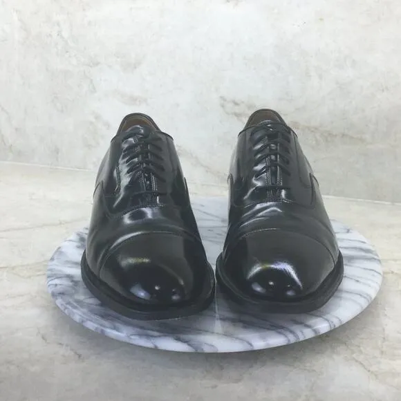 Johnston &amp; Murphy Optima Comfort Black Leather Cap Toe Lace-up Shoes Size 9
