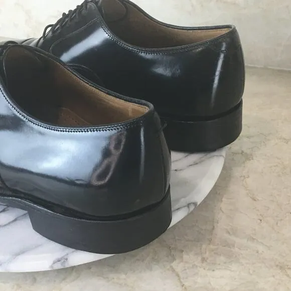 Johnston &amp; Murphy Optima Comfort Black Leather Cap Toe Lace-up Shoes Size 9