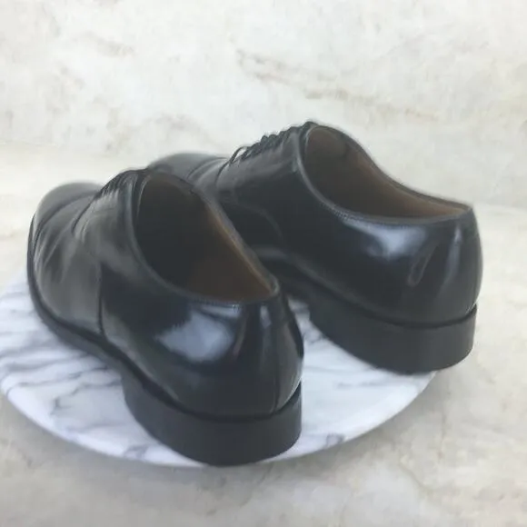 Johnston &amp; Murphy Optima Comfort Black Leather Cap Toe Lace-up Shoes Size 9